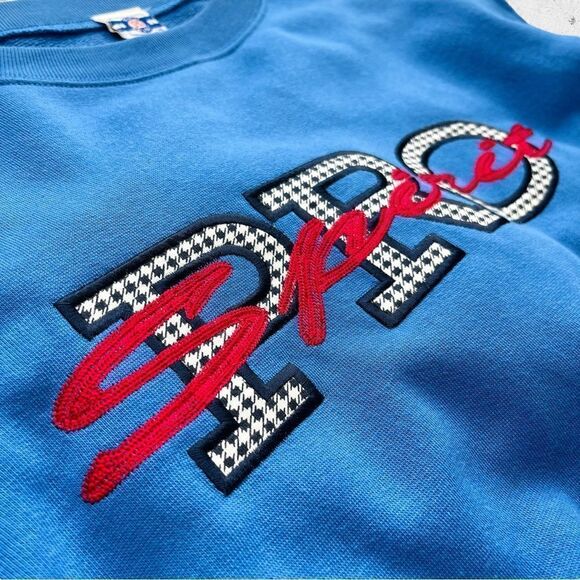 Vtg 90s NOS Pro Spirit Big Logo Sweatshirt, Embroidered Crop Workout Oversize XL - Picture 3 of 5
